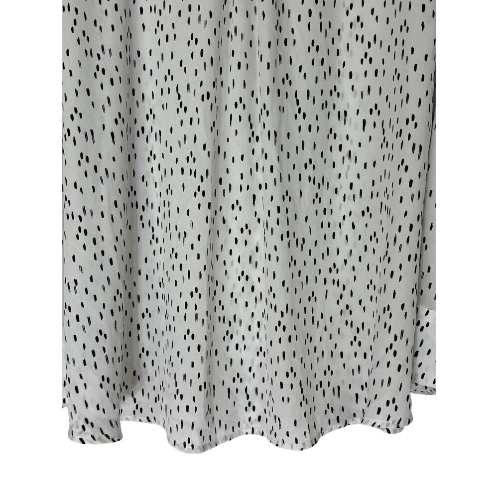 Worthington Woman White & Black Long Sleeve V-neck Collar Blouse Top Size 4X - Picture 7 of 10